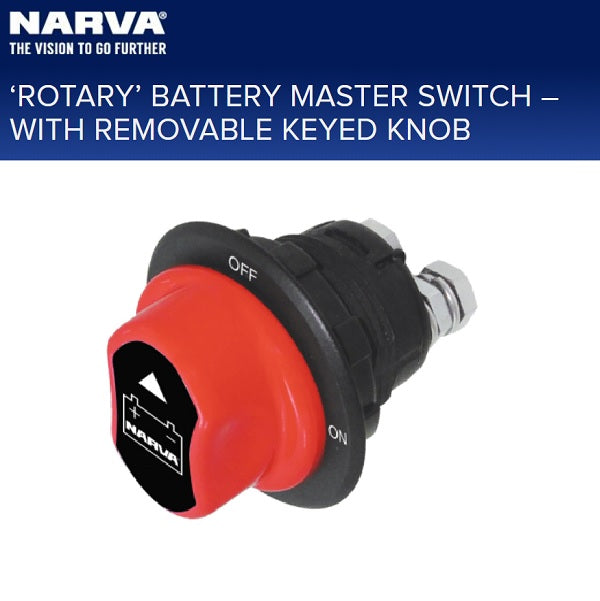 Narva Rotary Mini Battery Master Isolator Switch On/Off Switch 12/24v