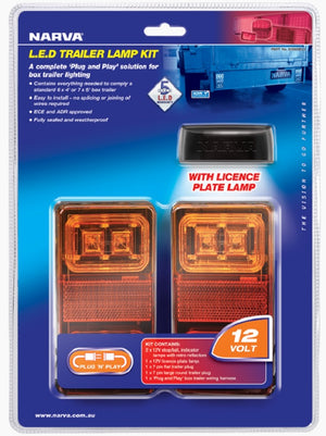 Narva Trailer Lamp Kit 12V LED Plug n Play Perfect for Box Trailer Easy DIY IP66