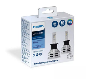 Philips H3 LED Ultinon Essential GEN2 6500K 12v 24V Pure White Compact Design