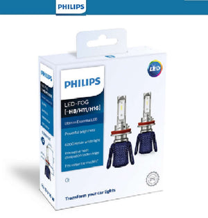 Genuine Philips LED H8 H11 H16 Fog Light Ultinon Essential 12v 6000K Globe Pack of 2