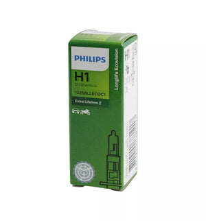 Genuine Philips H1 12v 55w Long Life Head Light & Fog Globe Ecco Vision - Single Bulb