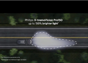 Philips H1 X-treme Vision Pro150 Halogen Headlight Globes 12v 55w 3450K P14,5s