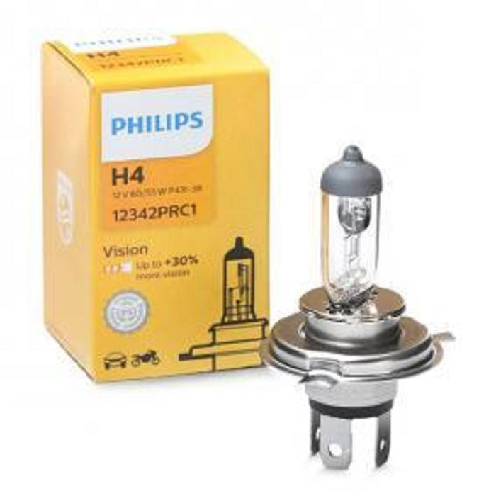 Genuine Philips H7 Headlight Single Globe 12V 55W More Vision 30% Longer Beam Base PX26D