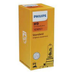 Philips H9 12v 65w Standard Vision Light Globes PGJ19-5 High / Low Beam (Sing1e)