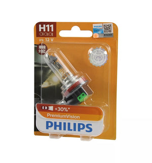 Philips H11 Headlight Premium Globe 12v 55w Base PGJ19-2 High & Low Beam Genuine