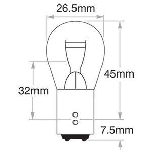 Genuine PHILIPS Bayonet Globe P21/5W 12v Premium Vision Stop Tail Bulb - 10 Pack