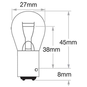 Genuine Philips Bayonet Light Globe P21/4W 12V Premium Vision BAZ15D - 10 Pack