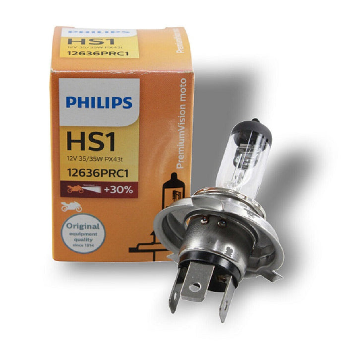 Genuine Philips Motorbike Headlight Globe Premium Vision HS1 12V 35/35W - Single