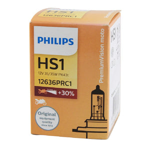 Genuine Philips Motorbike Headlight Globe Premium Vision HS1 12V 35/35W - Single