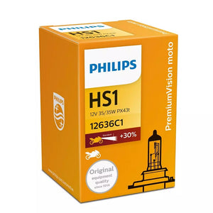 Genuine Philips Motorbike Headlight Globe Premium Vision HS1 12V 35/35W - Single