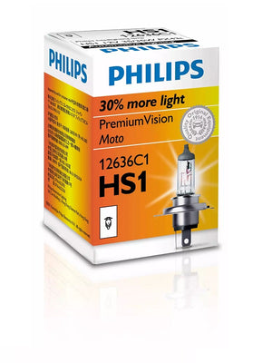 Genuine Philips Motorbike Headlight Globe Premium Vision HS1 12V 35/35W - Single