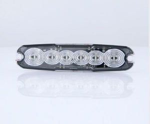 LED 12v 24v Stop Tail Indicator Light Clear with Illumination Low Profile 8mm Twin Pack