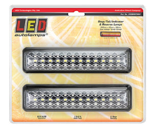 LED 12v 24v Stop Tail Indicator Reverse Light Clear with Illumination Twin Pack