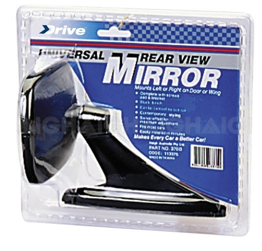 Classic Door Mirror Mounts Door or Guard Retro Fits LH/RH Swivel Head & Fittings Black