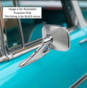 Classic Door Mirror Mounts Door or Guard Retro Fits LH/RH Swivel Head & Fittings Black