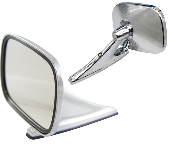 Classic Door Mirror Mounts Door or Guard Retro Fits LH/RH Swivel Head & Fittings Chrome (2)