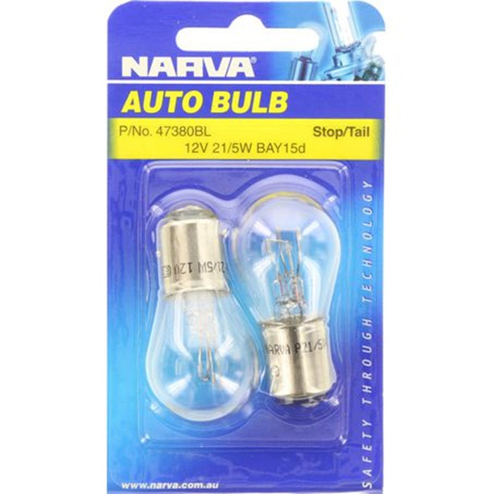 Narva Bayonet Signaling Indicator Stop Globe Twin Pack 12v 21w P21w BA15S S-25mm