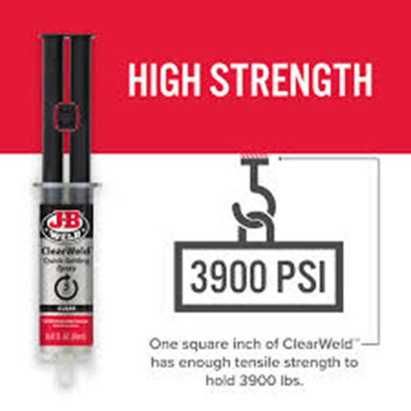 JB Weld ClearWeld Quick 5 Min Set Epoxy Glue Adhesive Syringe 14ml Multi Purpose