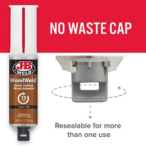 JB Weld WOODWELD™ 25ml Fast-Setting Two-Part Adhesive For Wood Bonding & Repairs