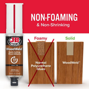 JB Weld WOODWELD™ 25ml Fast-Setting Two-Part Adhesive For Wood Bonding & Repairs