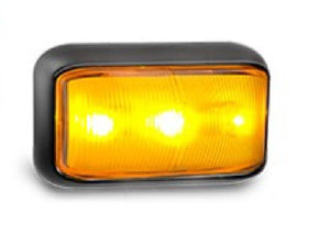 LED Side Marker Clearance Light Amber 12v 24v Caravan Truck Trailer 58AM (PAIR)