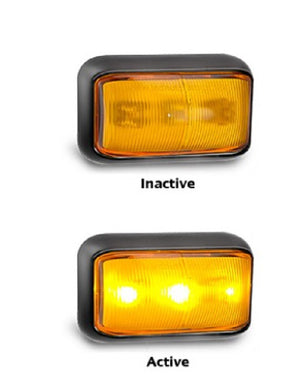 LED Side Marker Clearance Light Amber 12v 24v Caravan Truck Trailer 58AM