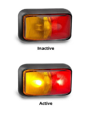 LED Side Marker Clearance Light Red/Amber 12v 24v Caravan Truck Trailer 58ARM (PAIR)