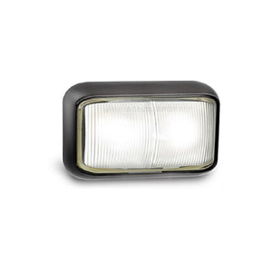 LED Front Marker Outline Position Light Clear White 12/24v Caravan Truck Trailer (PAIR)