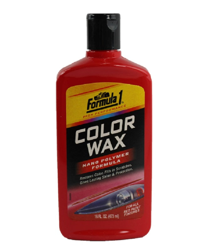 Red Colour Car Wax For All Paint Finishes Nano Polymer Restores 473ml Formula 1
