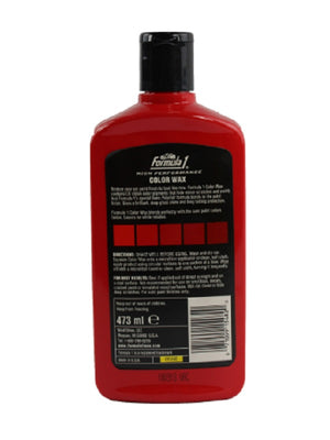 Red Colour Car Wax For All Paint Finishes Nano Polymer Restores 473ml Formula 1