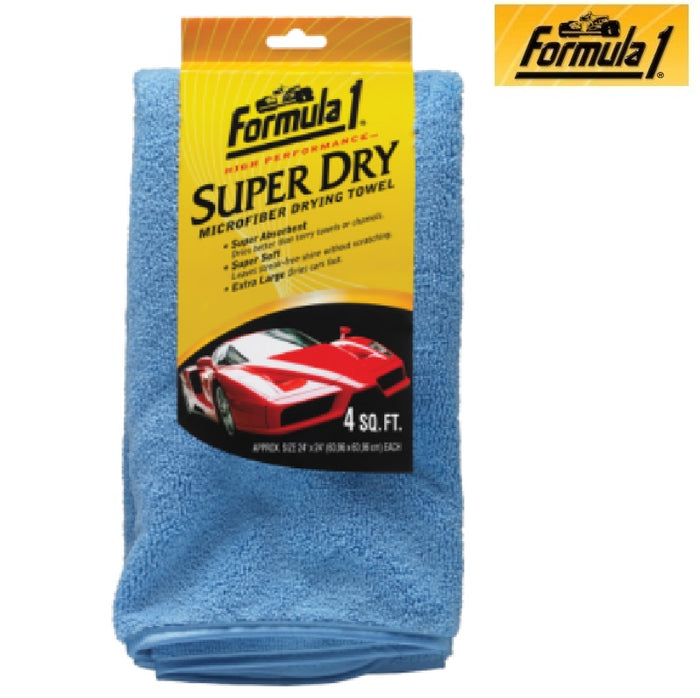 Formula 1 Super Dry Double Thick Extra-Large Microfiber Towel Dries Cars Fast
