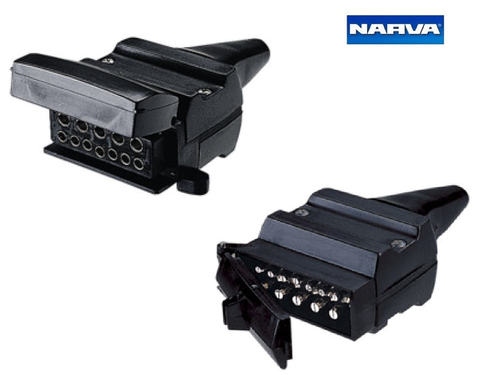 Narva 12 Pin Flat Male Plug & Female Connector with Reed Switch for use with Normally Closed Circuits