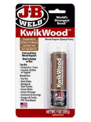 JB Weld KWIKWOOD™ EPOXY PUTTY 1 oz Repair & Rebuild Wood - Won't Shrink or Rot
