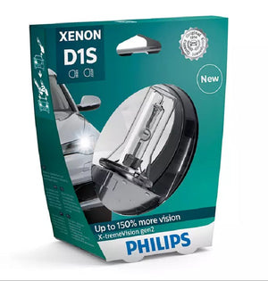 Genuine Philips D1S Xenon X-treme Vision Gen2 Globe 85V 35W Ultimate White Light +150%