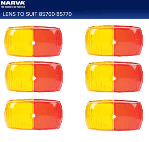 Narva Side Marker Clearance Light Red/Amber Replacement Lens Only Caravan 6 Pack