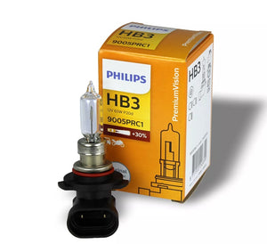 HB3 Genuine Philips Globe 12v 65w Premium Vision Headlight P20d - Single Bulb