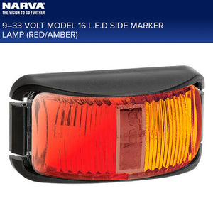 Narva LED Side Marker Clearance Light Clear lens with Red/Amber illumination 12V