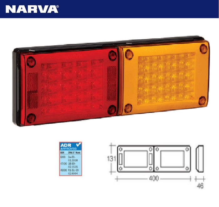 Narva LED Tail Light Stop Tail & Indicator 9-33V Surface Mount Retro Fit Caravan