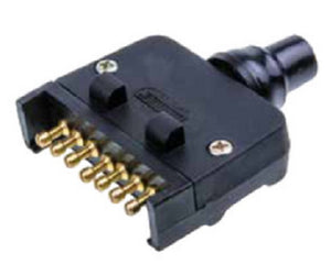 Trailer Plug 7 Pin Flat ABS Plastic Amperage rating 15A @ 12V.