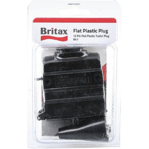 Trailer Plug & Socket 12 Pin Flat Plug Plastic Caravan & Trailer OEX Britax Pair