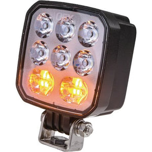 LED Spot Work Light Integrated Amber Warning & Reverse Light 12v 24v 1500LM OEX