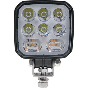 LED Spot Work Light Integrated Amber Warning & Reverse Light 12v 24v 1500LM OEX