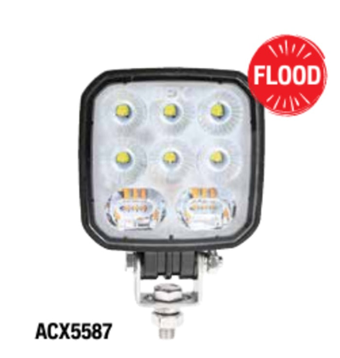 Integrated Flood Work Light / Amber Warning Light / Reverse Light 12V/24V SAE