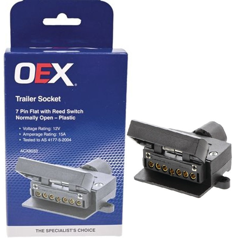 Trailer Reed Switch OEX 7 Pin Flat Trailer Socket With Reed Switch Normally Open - Plastic ...