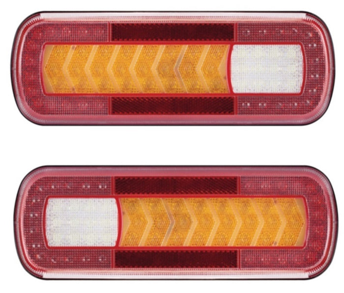 LED Trailer Lights With Sequential Indicator 283 x 100 x 29mm IP67 Proof PAIR