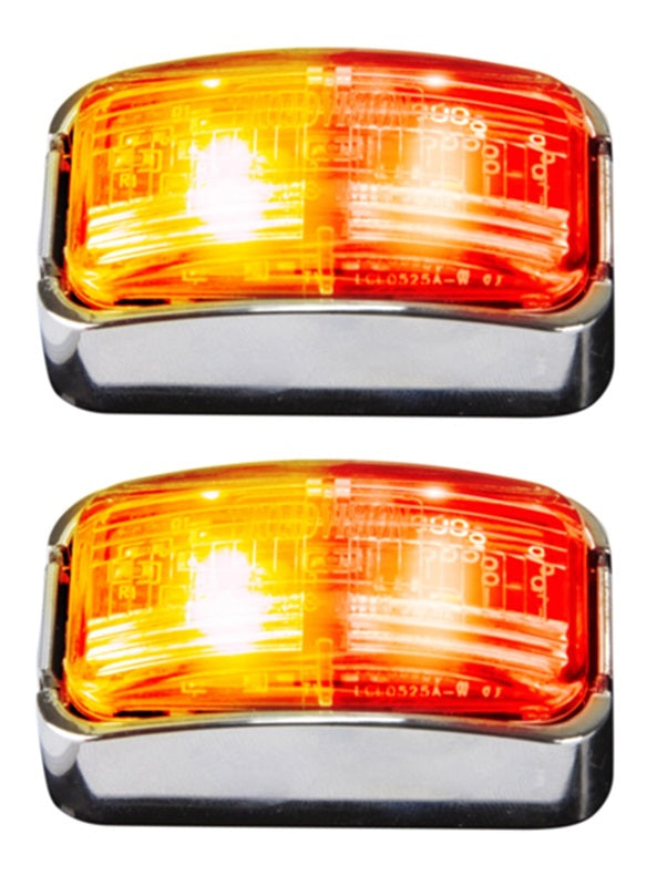 LED Clearance Marker Light Red Amber 12v 24v 2 Wire Install 56 x 31 x 22mm PAIR