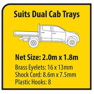 Cargo Net Fits Trailer & Ute 2m x 1.8m Heavy Duty High Tensile Reinforced Mesh