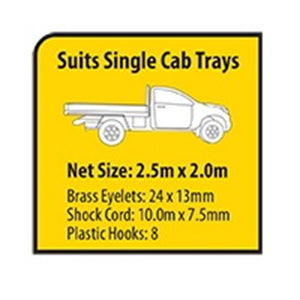 Cargo Net Fits Trailer & Ute 1.6m x 2.5m Elastic Shock Cord Fastening Hookless