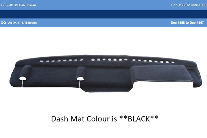 Dash Mat Suits Nissan Patrol GQ, DX ST & Ti Models Feb 1988 - Mar 1999 / Black