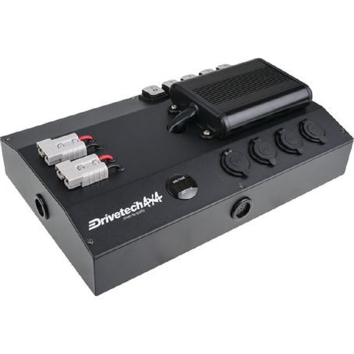12V Control Box 5 Rocker Switches 3 Sockets Dual USB + 2 Anderson Drivetech 4x4